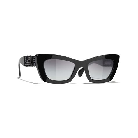 Sunglasses: Cat Eye Sunglasses, acetate & diamanté Black.